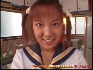 Little Japanese Schoolgirl Cum Covered