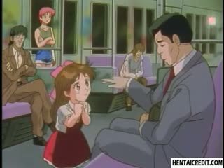 Hentai nena follada duro por two men en tren