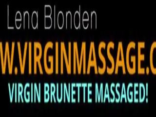 러시아의 비탄 lena blonden gets 그녀의 virgin 고양이 massaged
