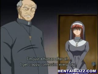 Hentai rahib gets fucked oleh pervert priest