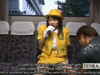 Subtitled explosive אורגזמה lewd יפני סיור אוטובוס להנחות את