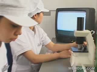 oriental nurse shows Handjob skills