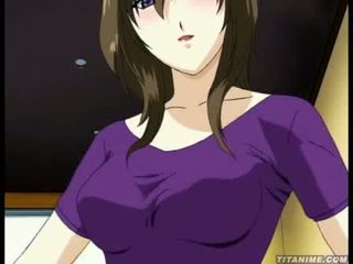 Horny manga dark haired with mega Juggs sucks and rides Rough penis