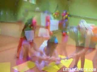Four 18yo Schoolgirls Play Sex Game Near Python Inside The Pilates Studio