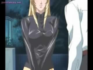 Anime blonde en bas gets anal