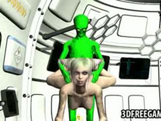 Sexy 3D Cartoon Blonde Babe Fucked By An Alien