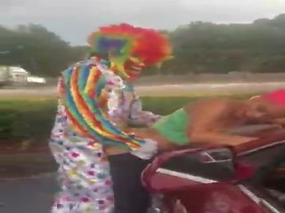 Gibby The Clown fucks Jasamine Banks outside in broad daylight