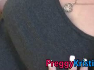 Pregnant Kristi Fingering Pink Pussy