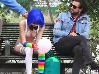 Frown clown Mikayla got free cum on mouth