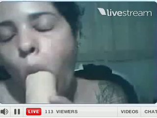 My Aunt Daniela Doing Live Show With Big Dildo