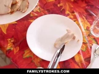 Cute GF Fucks Father In Law on Thanksgiving