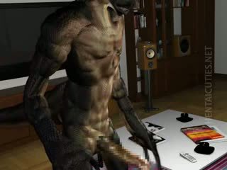 3D Hentai Stunner Gives BJ To An Alien