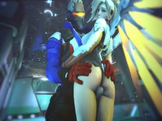 Mercy and Evil Mercy in Overwatch have sex