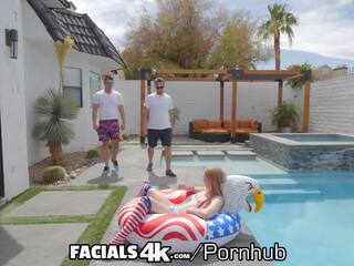 Facials4k numerous كبير loads blown كل خلال أحمر رئيس في 4th من july