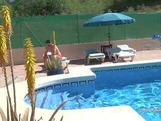 AuntJudysXXX - Posh Busty Cougar JoJo Seduces a Younger Man at the Pool